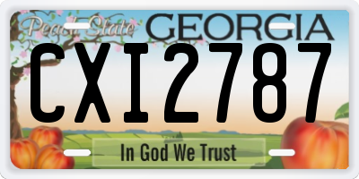 GA license plate CXI2787
