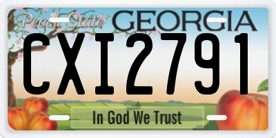 GA license plate CXI2791