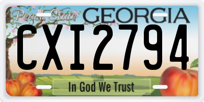 GA license plate CXI2794