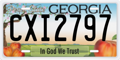 GA license plate CXI2797