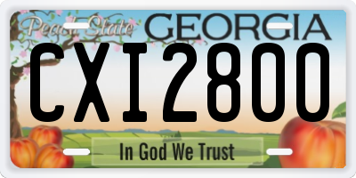 GA license plate CXI2800