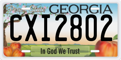 GA license plate CXI2802