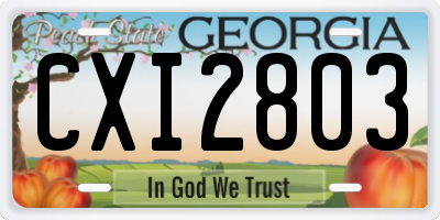 GA license plate CXI2803