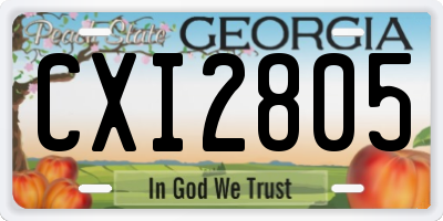 GA license plate CXI2805