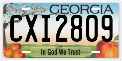 GA license plate CXI2809