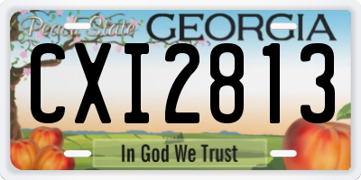 GA license plate CXI2813