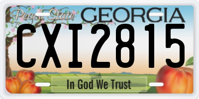 GA license plate CXI2815