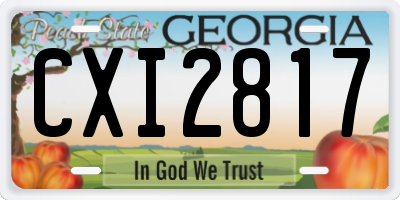 GA license plate CXI2817