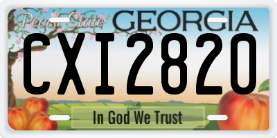 GA license plate CXI2820