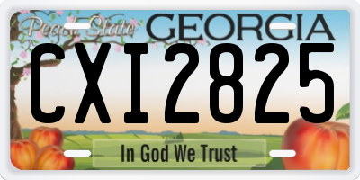 GA license plate CXI2825