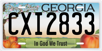 GA license plate CXI2833