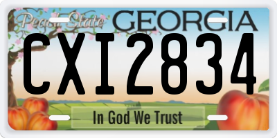 GA license plate CXI2834
