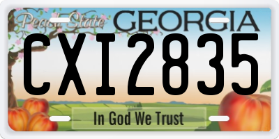 GA license plate CXI2835