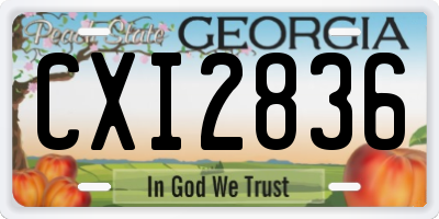 GA license plate CXI2836
