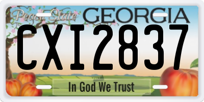 GA license plate CXI2837