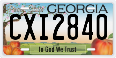 GA license plate CXI2840