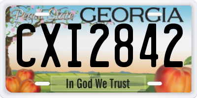 GA license plate CXI2842