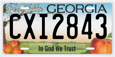 GA license plate CXI2843