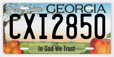 GA license plate CXI2850