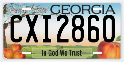 GA license plate CXI2860