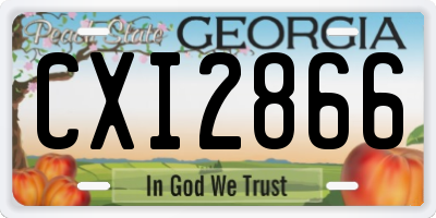 GA license plate CXI2866