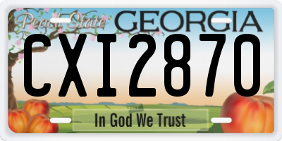 GA license plate CXI2870