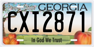 GA license plate CXI2871
