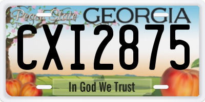 GA license plate CXI2875