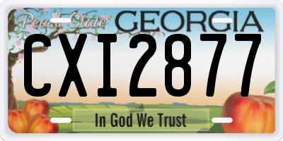 GA license plate CXI2877