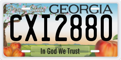 GA license plate CXI2880