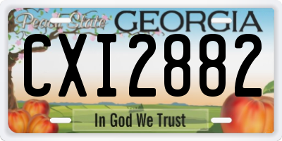 GA license plate CXI2882