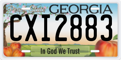GA license plate CXI2883