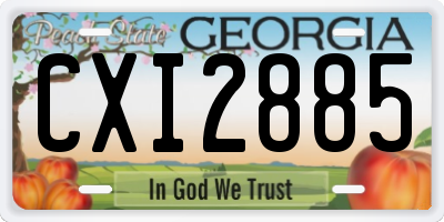 GA license plate CXI2885