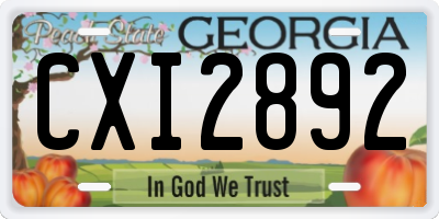 GA license plate CXI2892