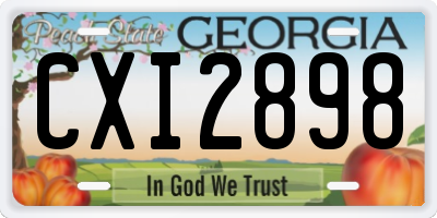 GA license plate CXI2898