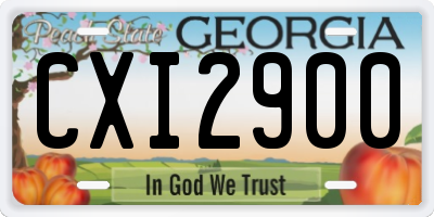 GA license plate CXI2900