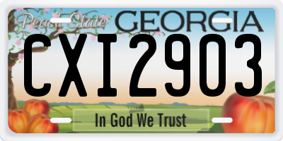 GA license plate CXI2903