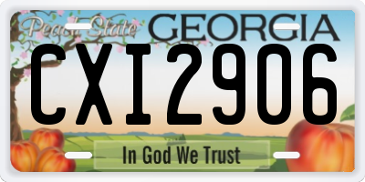 GA license plate CXI2906