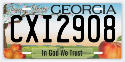 GA license plate CXI2908