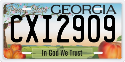 GA license plate CXI2909