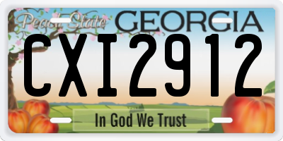 GA license plate CXI2912