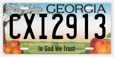 GA license plate CXI2913