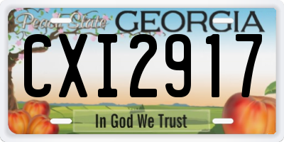 GA license plate CXI2917