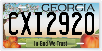 GA license plate CXI2920