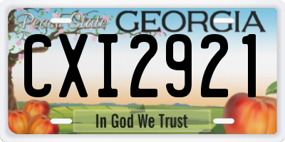 GA license plate CXI2921