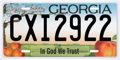 GA license plate CXI2922