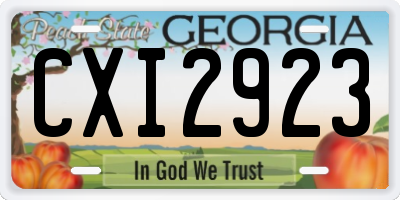 GA license plate CXI2923