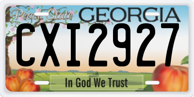 GA license plate CXI2927