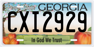 GA license plate CXI2929