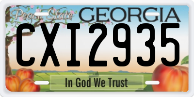 GA license plate CXI2935